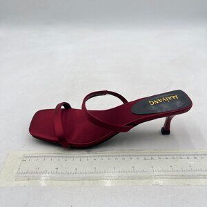 Maiyang Wine Open Toe Mules Slip on Low Heel Summer Party Casual Daily Sandals